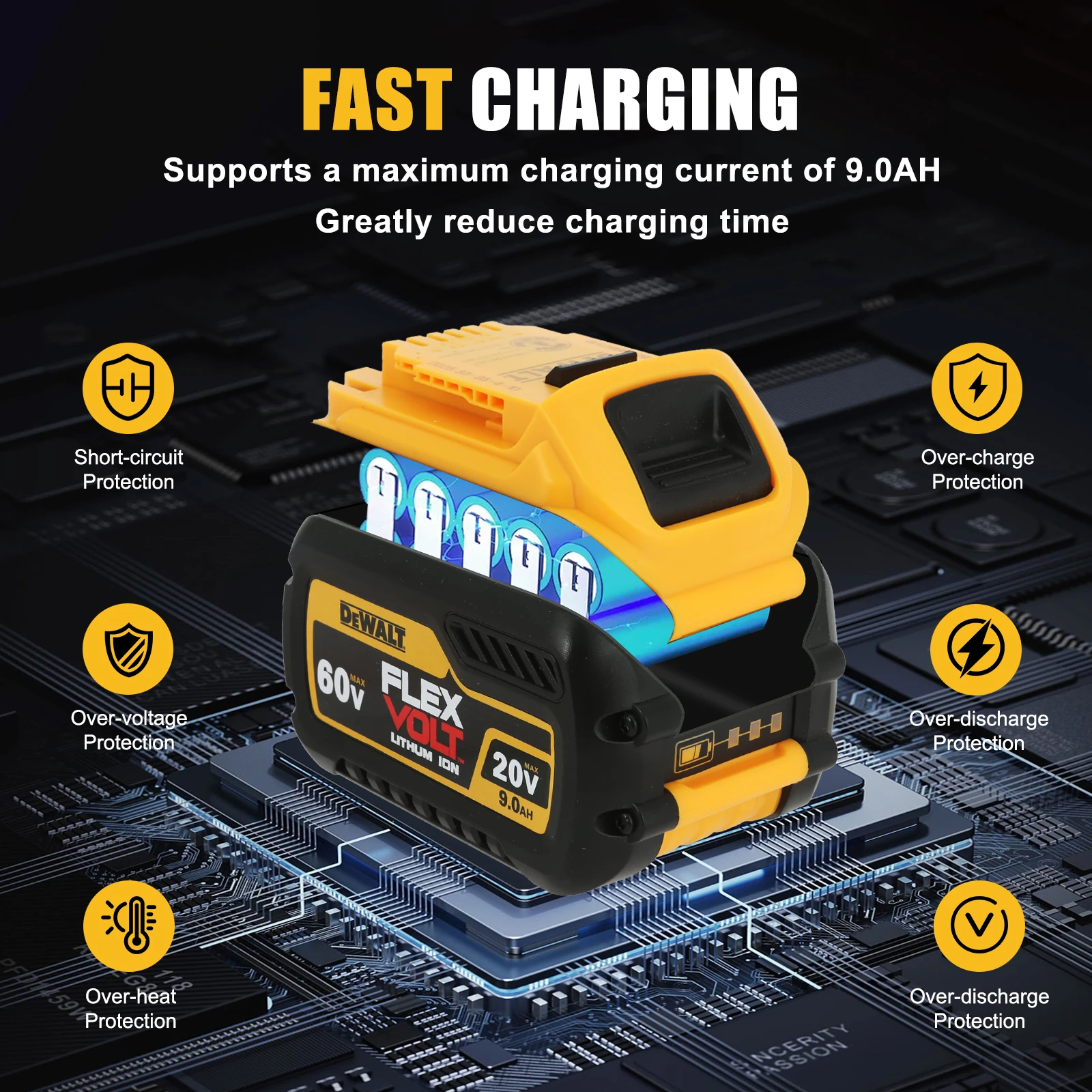 100% originální Dewalt 18V baterie 5Ah 6Ah 9Ah lithium-iontová baterie pro 20V Dewalt elektrické nářadí DCB206 DCB205 DCB204 DCB184 DCB200 - náhled 2