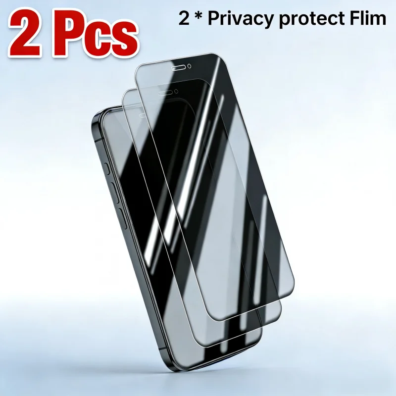 

2pcs Privacy Screen Protector for iPhone 11 12 13 14 15 16 17 Series Including 7 8 XS Plus Pro Max Models Tempered Glass