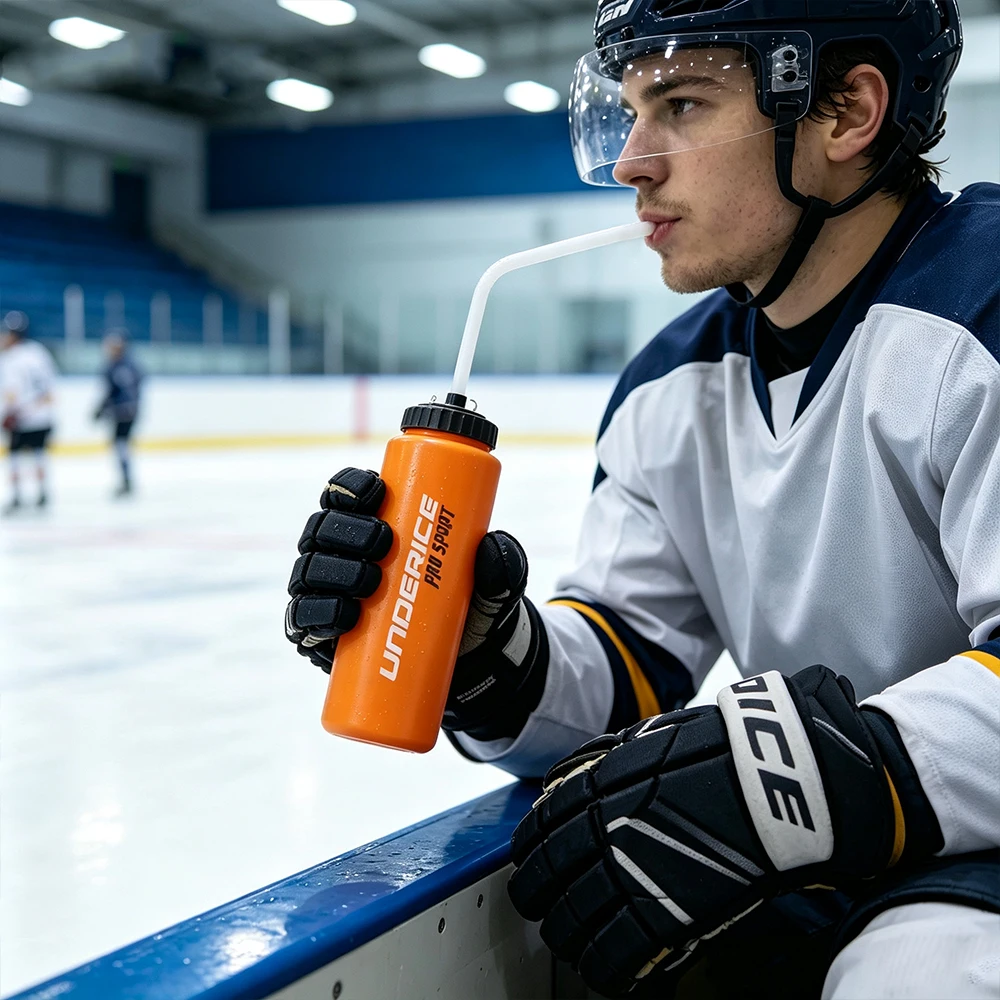 UICE Ice Hockey Water Bottle Hockey Equipment BPA Free 750/950/1000ml Sports Bottle For Hockey Lacrosse Football Accessories