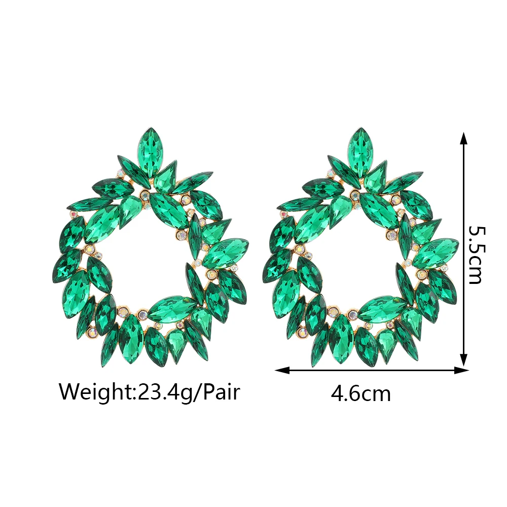 أقراط مرصعة بالكريستال بالكامل هندسية ملونة للنساء ، مجوهرات بوهيمية ، فاخرة ، تصميم أنيق ، هدية عيد الميلاد ، موضة الفتيات #6