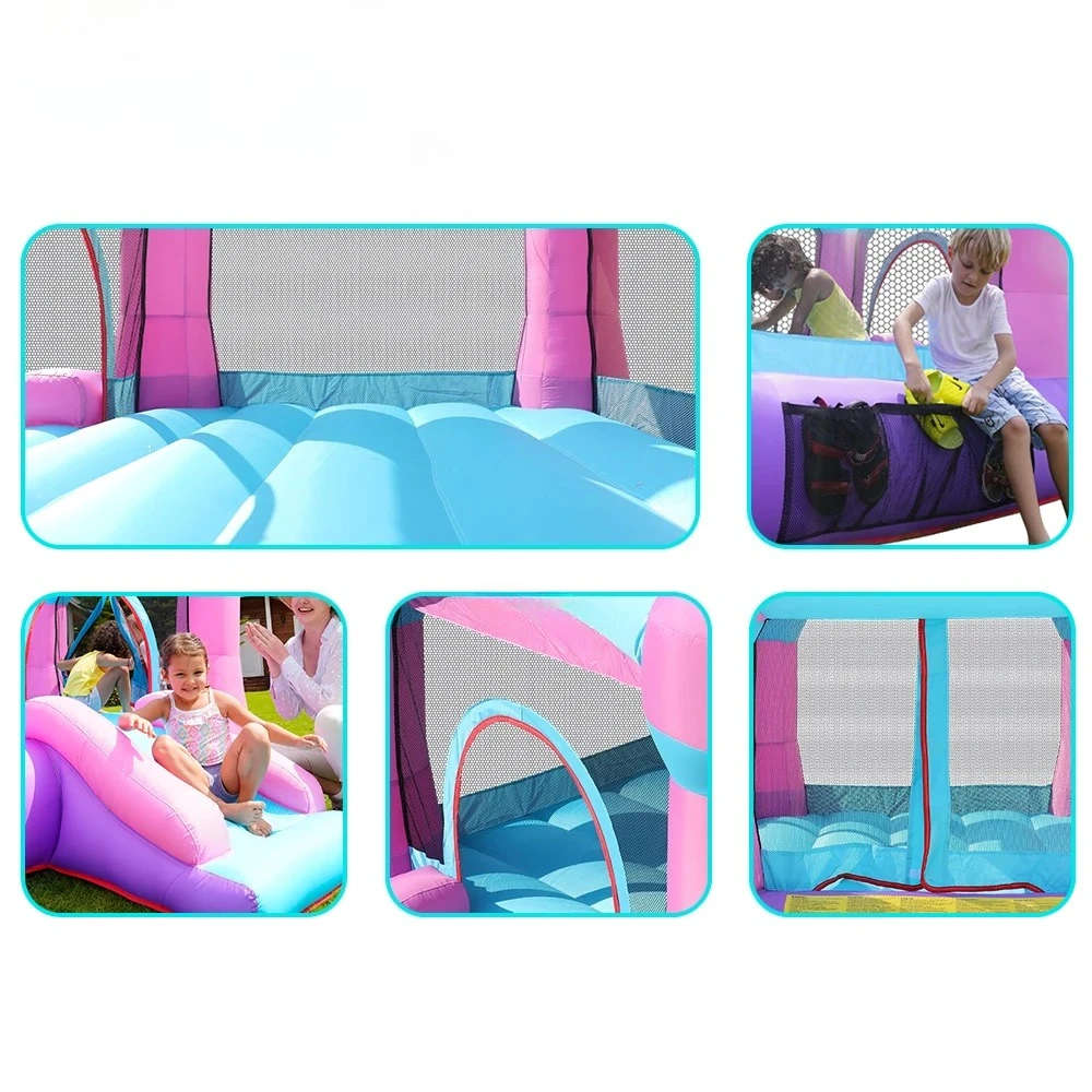 Custom Party Set Inflatable Trampoline Bouncer House Small Slide Includes Accessories Made Oxford Fabric Minimum Order 1 Piece