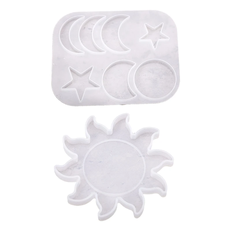 Crystal Epoxy Resin Mold Moon for Sun Lunar Pendant Silicone Mould Handmade Decorative DIY Crafts Jewelry