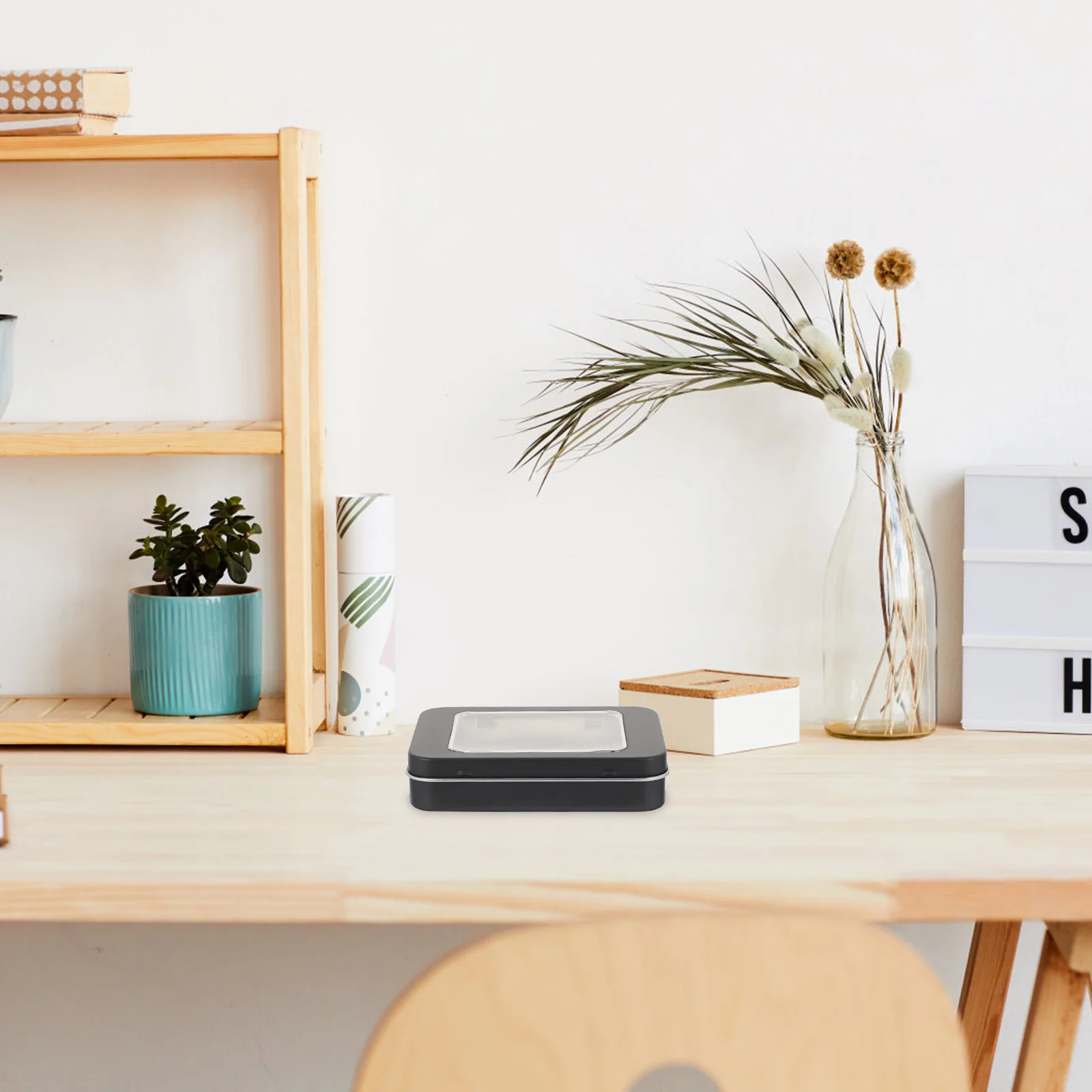 

12Pcs U Disk Keychain Storage Box Multi-Purpose Tinplate Organizer with Window for USB Drive Keys Candy Craft Supplies Home