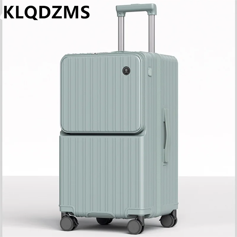 

KLQDZMS 20"22"24"26"28"30 Inch Large Capacity Trolley Case Cabin Luggage USB Charging Suitcase Front Opening Boarding Box