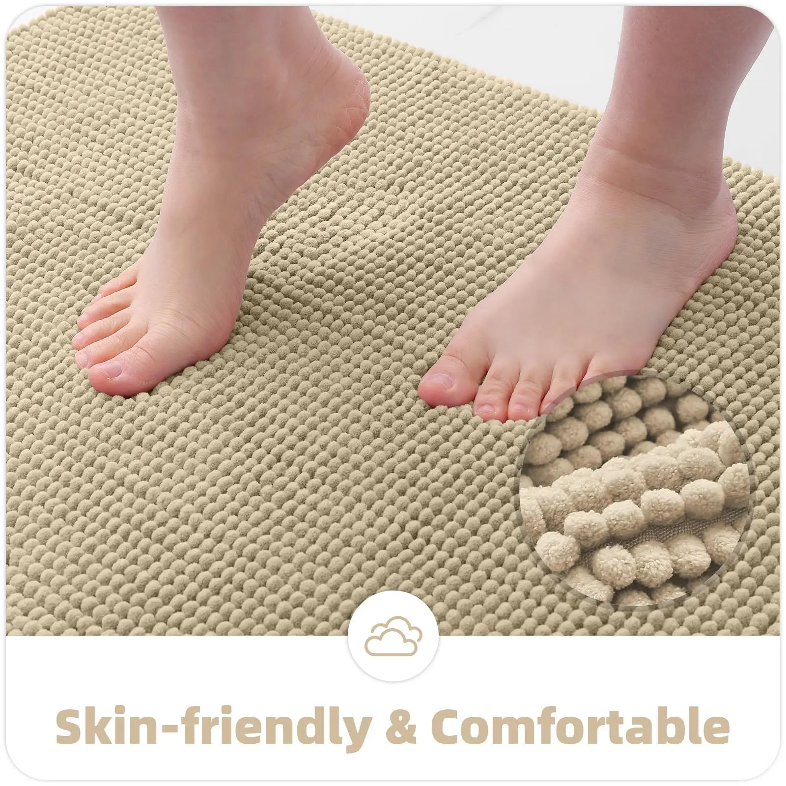 Olanly الشنيل حمام الحصير اضافية لينة الراحة الحمام الحصير سوبر ماصة عدم الانزلاق رقيق الحصير آلة قابل للغسل سجاد حمام جاف