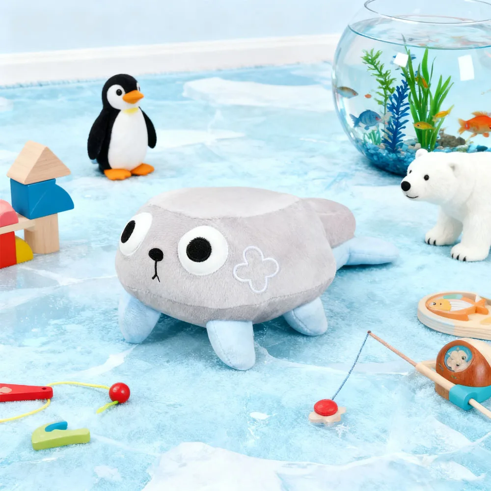 لعبة قطيفة للحيوانات الأليفة الكرتونية الرائعة باللون الرمادي مقاس 10 بوصة، وسادة حيوانات محشوة ناعمة للأطفال الصغار، هدية لطيفة لمرة النوم