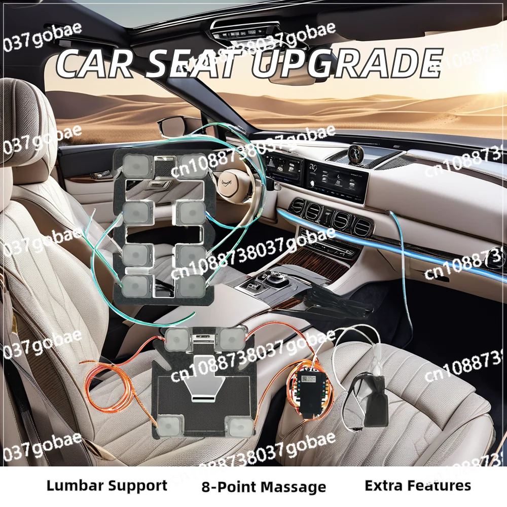 Factory pneumatic lumbar support and 8-point massage for GM seat components enhance comfort