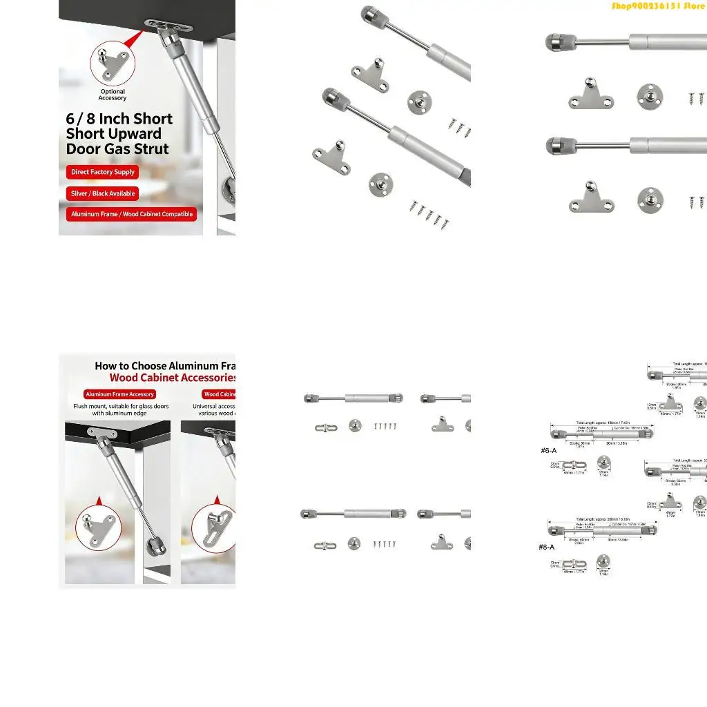 G92C Cabinet Lift Support Stay Soft Close Hinge Set with Screws for Home Mounting Use