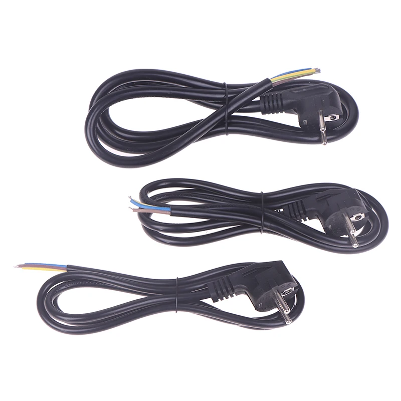 

1Pcs 16A European Standard Bare Tail Semi-finished Cord 3Pin 0.75/0.5/1.0/1.5/2.5 Copper Power Wire 1.5/1.8M EU Plug Power Cable