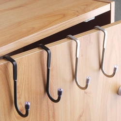 S-Shaped 304 Stainless Steel Cabinet Door Multi-Purpose Hook Towel Hanger Hat Holders Clothing Storage Racks Kitchen Bathroom