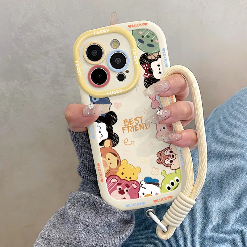 

Cute Q-version cartoon avatar with hanging rope suitable for Apple 17 Promax phone case iPhone 14 Pro new 16