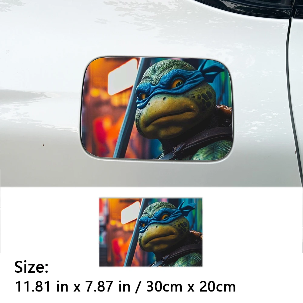 Doodle Anime Turtle Waterproof Car Fuel Tank Cap  Scratch obstruction Cover Sticker Sunscreen Decal Car Stickers view 2