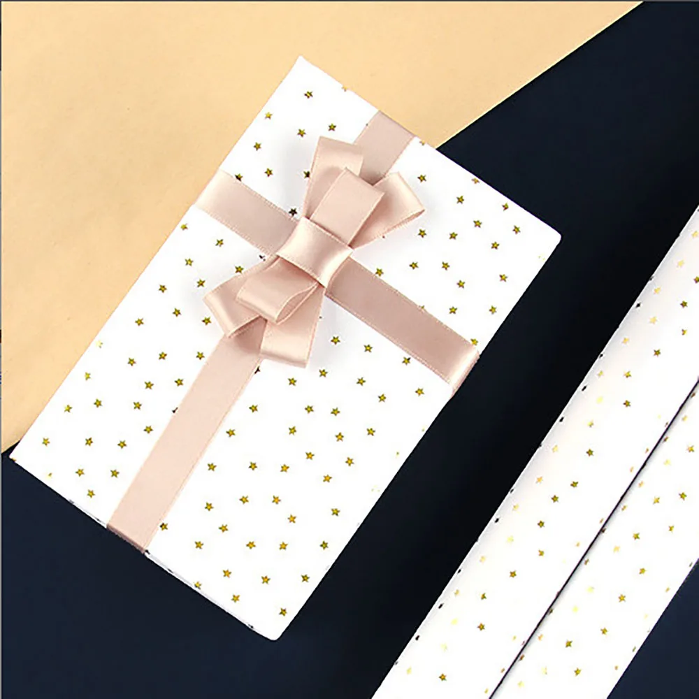 Diy Decoration Paper Coated Decorative Paper Gold Polka Dots Paper Luxury For Bouquet Birthday Valentine'S Day