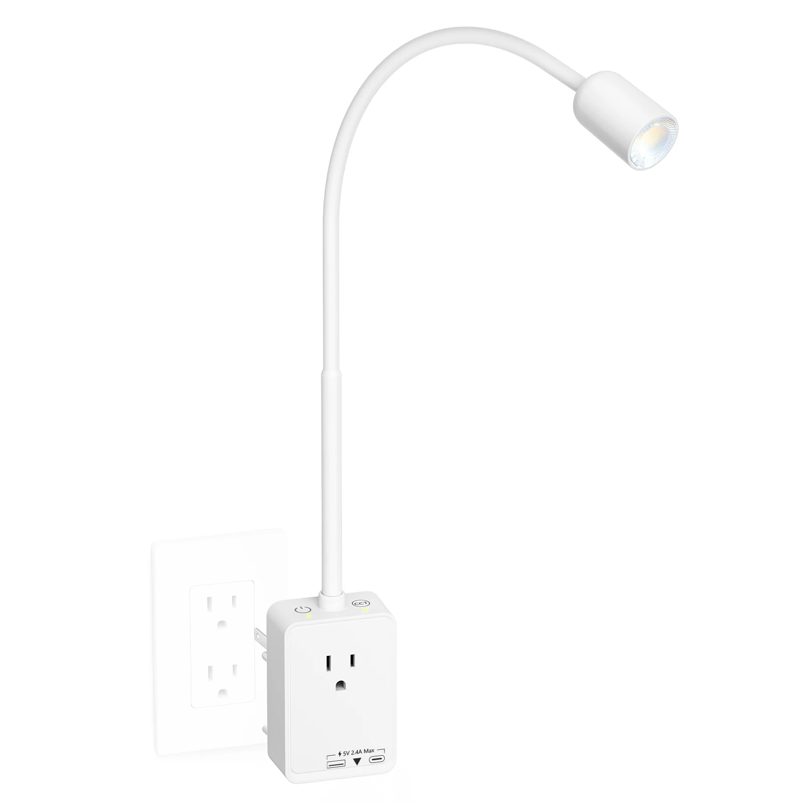 

Светодиодный точечный светильник для чтения книг, настенный светильник с регулируемой яркостью и удлинителем розетки для ночного освещения, 3 цвета освещения