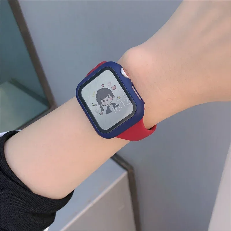 Tali Jam Tangan Ramping untuk Apple Watch Band Seri 9 8 7 6 5 4 SE Ultra 2 49Mm Gelang Olahraga Tali Silikon IWatch 41MM 44MM 40MM 45MM