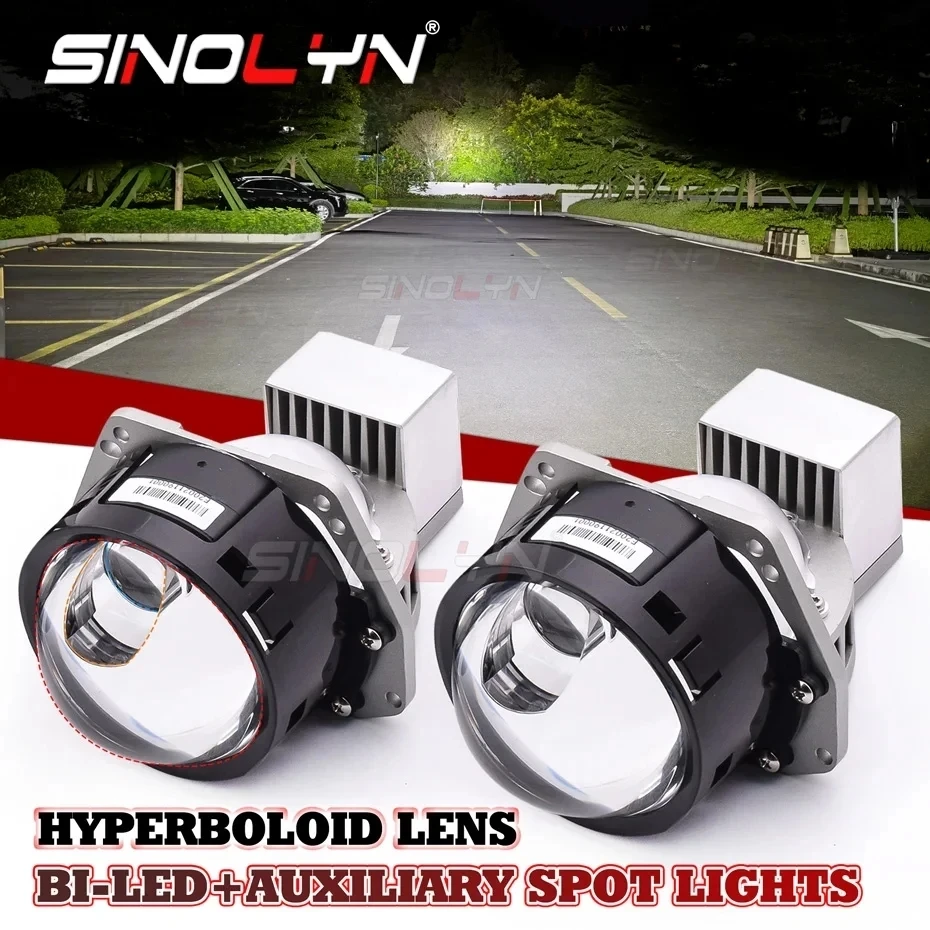 Sinolyn 24500LM 3 Inch Bi LED Projector Lenses Hyperboloid Car Lights 6000K Lenses For Headlights Matrix Lights Car Accessories