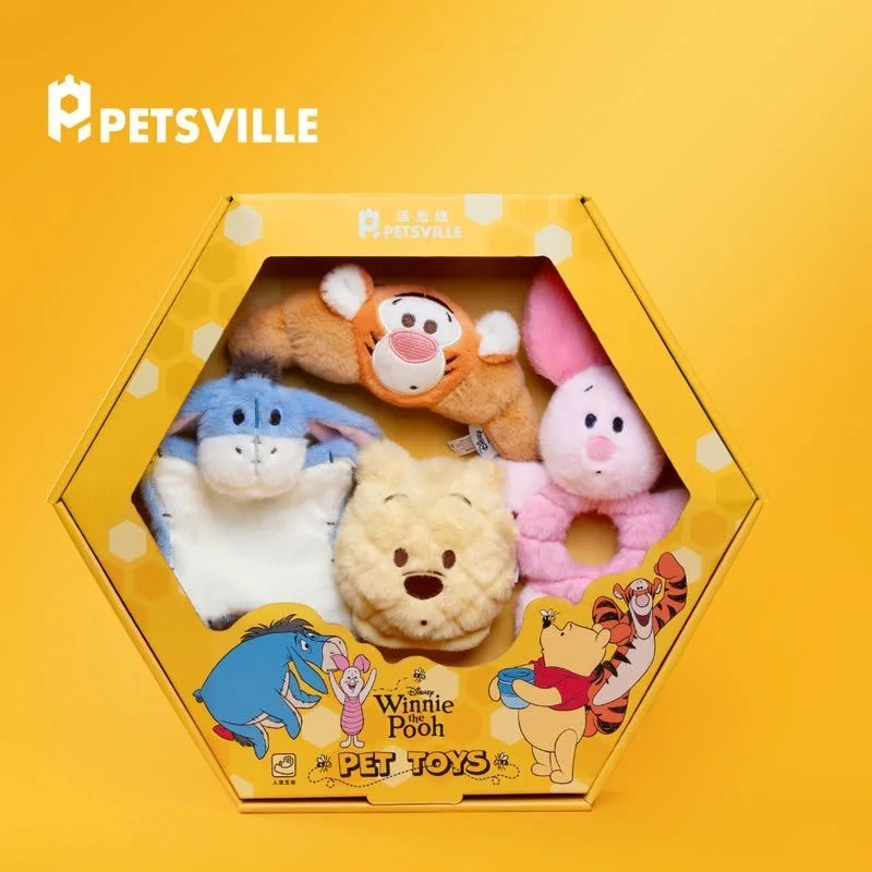 

Original Disney Pet cute Winnie Pet Gift Box Plush Doll Stuffed Soft Dolls Movie toy
