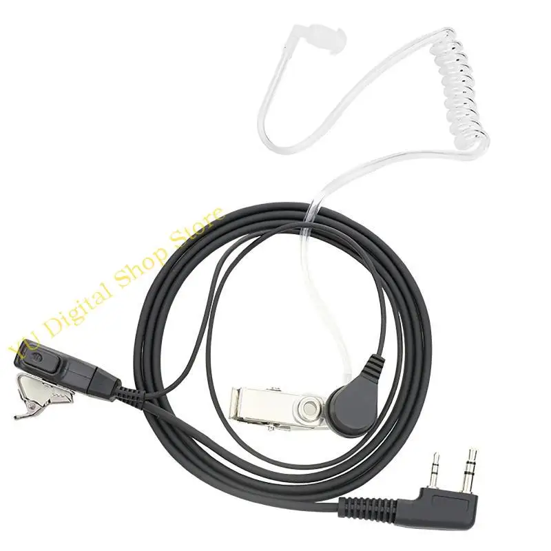 

96BA 2 Pin PTT Mic Covert Acoustic Tube Earpiece Headset for Kenwood TYT UV-5R BF-888