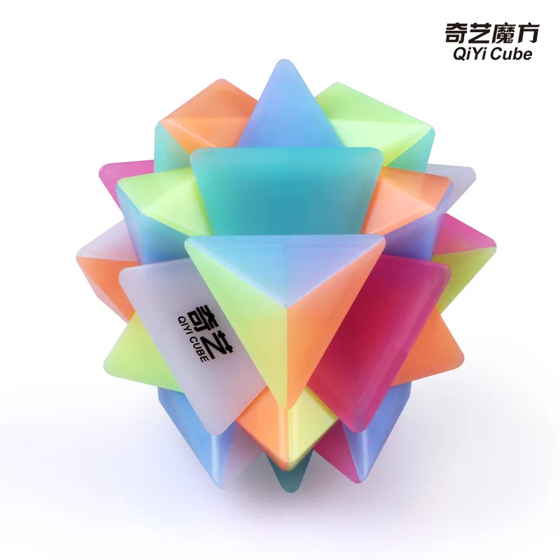 Qiyi Jelly Color Wheel Wind and Fire Transformers Edge-Shifting Magic Cube Level 3 Three Musketeers Alien Puzzle Magic Cube