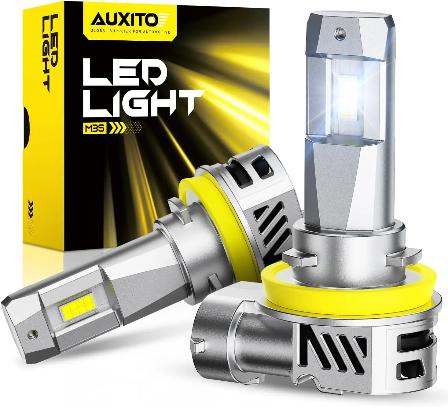 

Светодиодные лампы H11, 50000 лм, сверхяркие, срок службы более 60000 часов, 6500K, холодный белый свет, мини-размер для противотуманных фар H8 H9, Plug & Play, комплект из 2 шт.