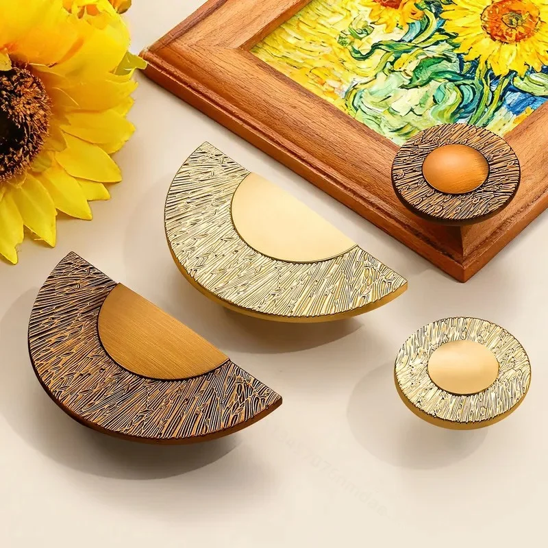Retro Semicircular Wardrobe Door Handle Zinc Alloy Drawer Cabinet Balcony Cupboard Pull Knob Furniture Hardware Accessories