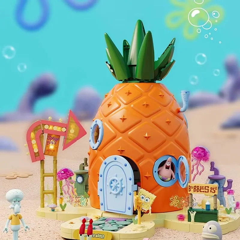 

Spongebob Area-X Pineapple House Building Blocks Blind Box Bikini Bottom Assemble Model Toy Gift For Fans And Kids Birthday