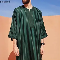 Moslim Mode Gewaden Voor Mannen Islamitische Kleding Saudi Arabisch Geborduurde Kaftan Jubba Thobe Luxe Gentleman Party Abaya 'S Voor Mannen