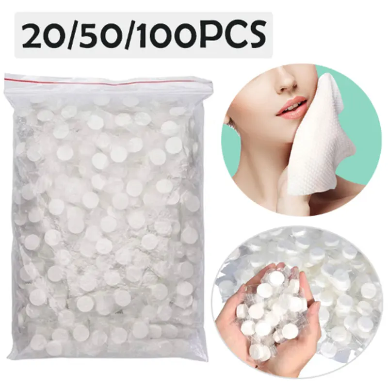 

20/50/100pcs Disposable Compressed Towel Coin Tissue Travel Portable Mini Compressed Towel for Outdoor Travel Camping Face Wipes