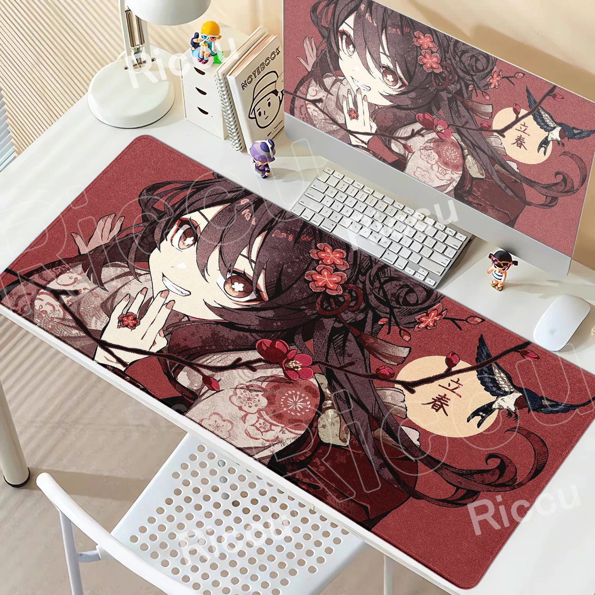Game Large Mousepad Genshin Impact Mouse Pad Extra Kawaii Computer Keyboard Desk Mat XXL E-Sports Deskmat Gaming Accessories Pad