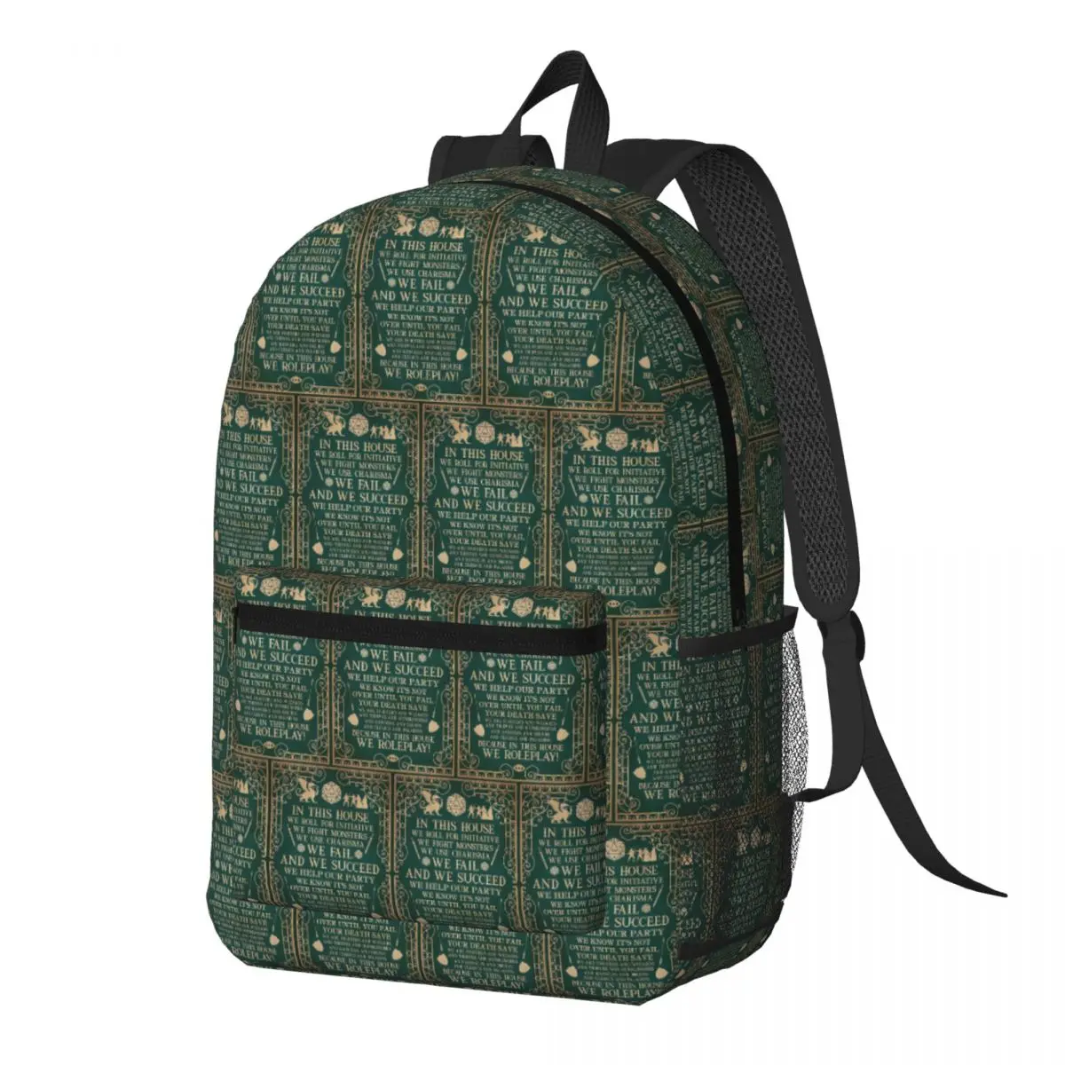 Dnd Game In This House We Roll For Initiative We Roleplay Backpack Daypack BookBag School Bag Shoulder Bags for Men Women