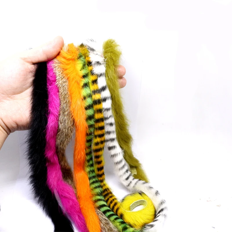 3strips/pack Fly Tying Magnum Zonker Rabbit Strips 8mm Width Larger Zonker for Pike&Musky Big Streamer Pattern&Saltwater Flies - view 5