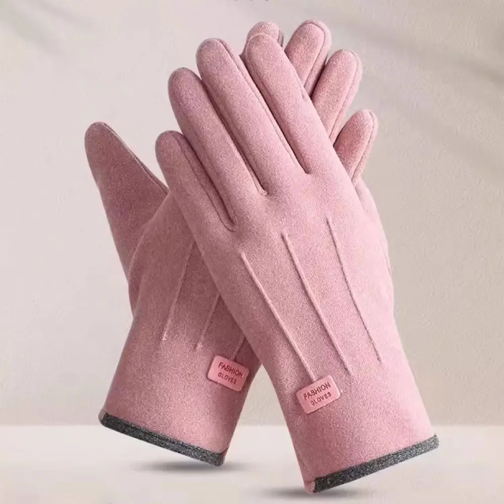 Women Winter Touchscreen Gloves With Fleece Lining Windproof Keep Warm Running Gloves Thermal Outdoor Sports Cycling Mittens