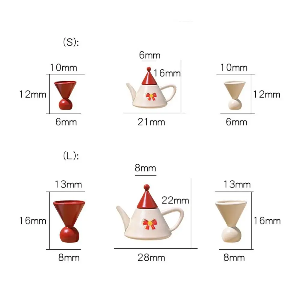 1/12 1/6 Miniature Dollhouse Tea Set Simulated Creative Teacup Teapot Doll Accessories Mini Scene Toy Model for Christmas