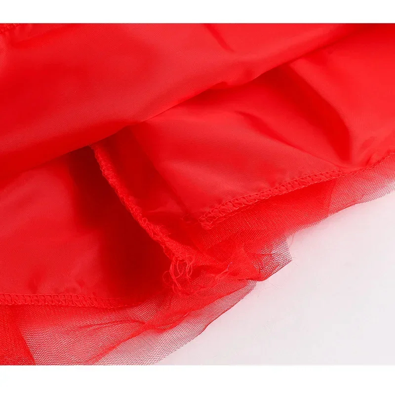 Rotes Sommerkleid für Kinder, Qipao, chinesische Mode, Performance-Cheongsam, Netzstoff, Prinzessinnenkleider, Tanzkleidung für Kinder, Vestidos – Detail 11