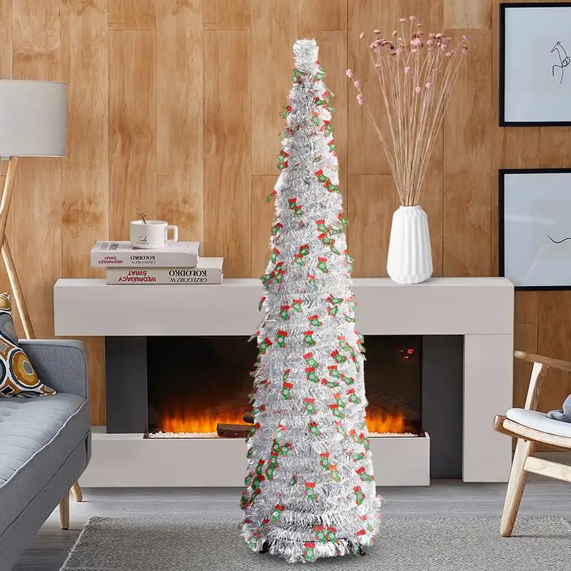 

Рождественская мишура, многоразовая всплывающая Рождественская Искусственная елка, Многофункциональный карандаш, тонкая Рождественская елка