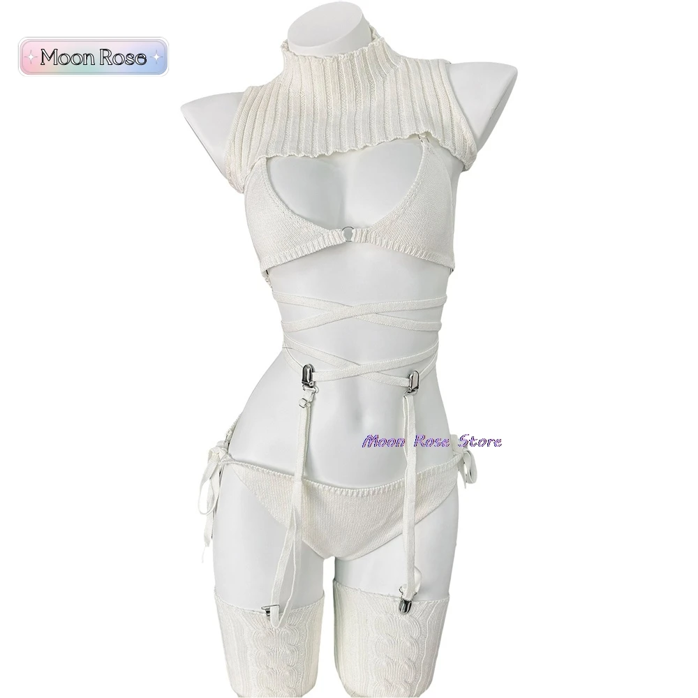 

Japanese Anime High Collar Sweater Uniform Outfit Cosplay Women Underwear Pajamas Costume