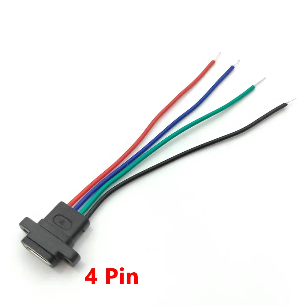 

USB 3.1 Type C 4-контактный Водонепроницаемый гнездовой разъем USB C с отверстием под винт интерфейс быстрой зарядки USB-разъем с кабелем
