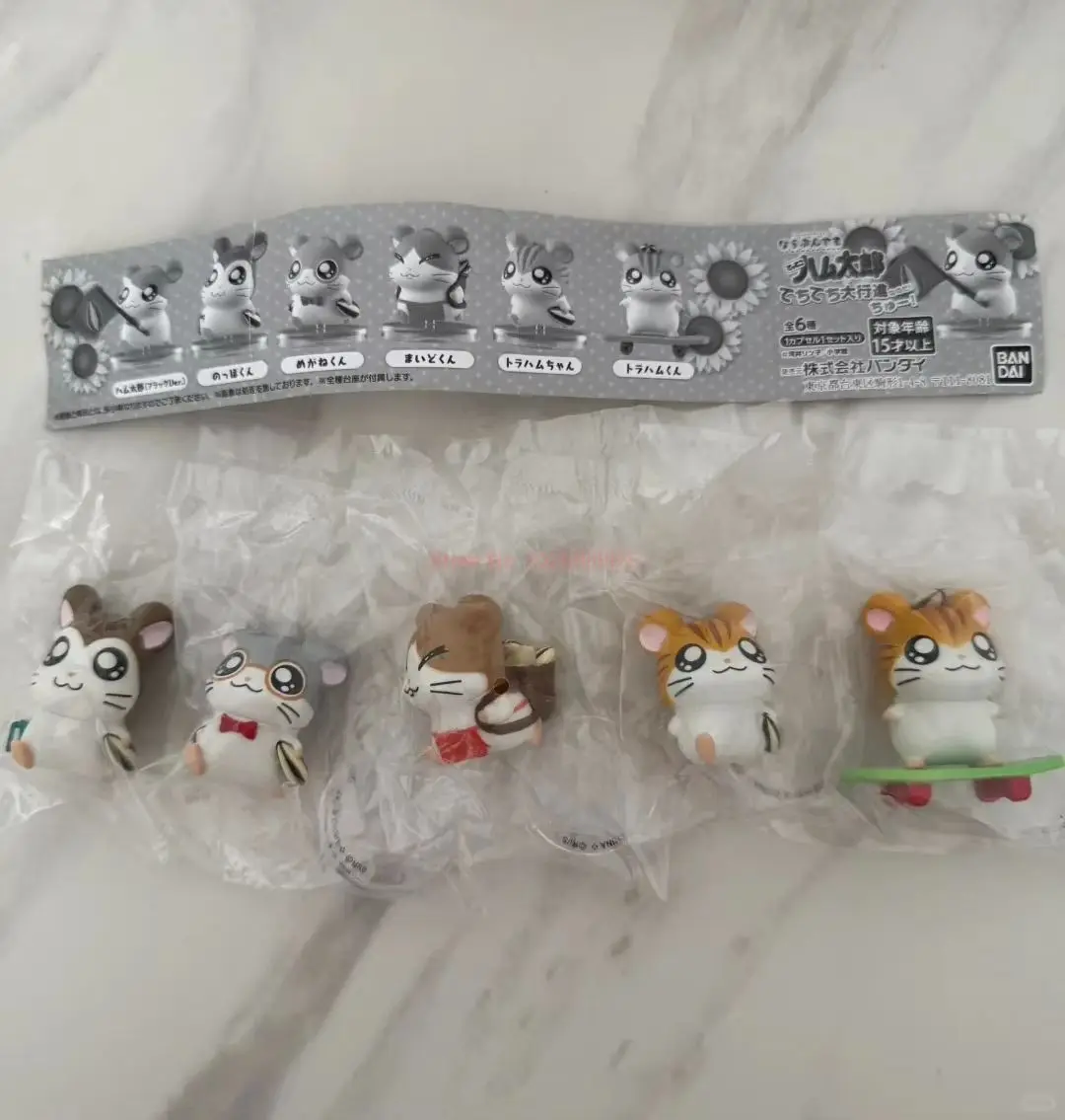Bandai Hamtaro Original Gashapon ならぶんです Anime Figure Gift Collectible Model Ornaments Toy Collection Gift Doll Birthday