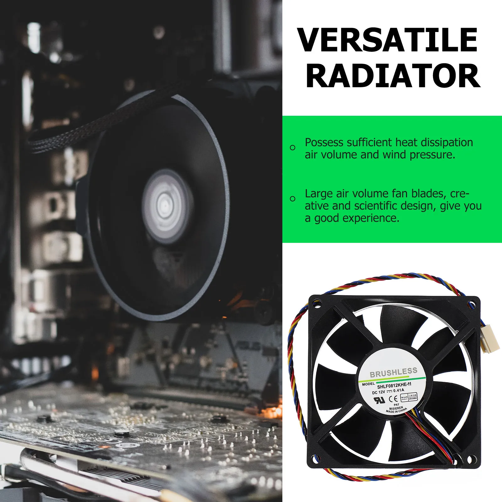 

4 Wire Large Fan Premium Material Durable Heat Dissipation Chassis Cooling CPU Radiator Power Supply Water Cooling