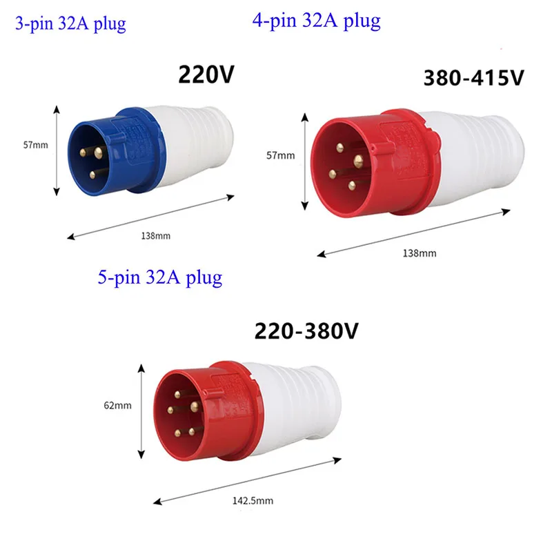 

32A Lndustrial Plug Waterproof Explosion-proof Aviation Plug Docking Socket Connector Three-phase Electric 3-core 4-core 5-hole