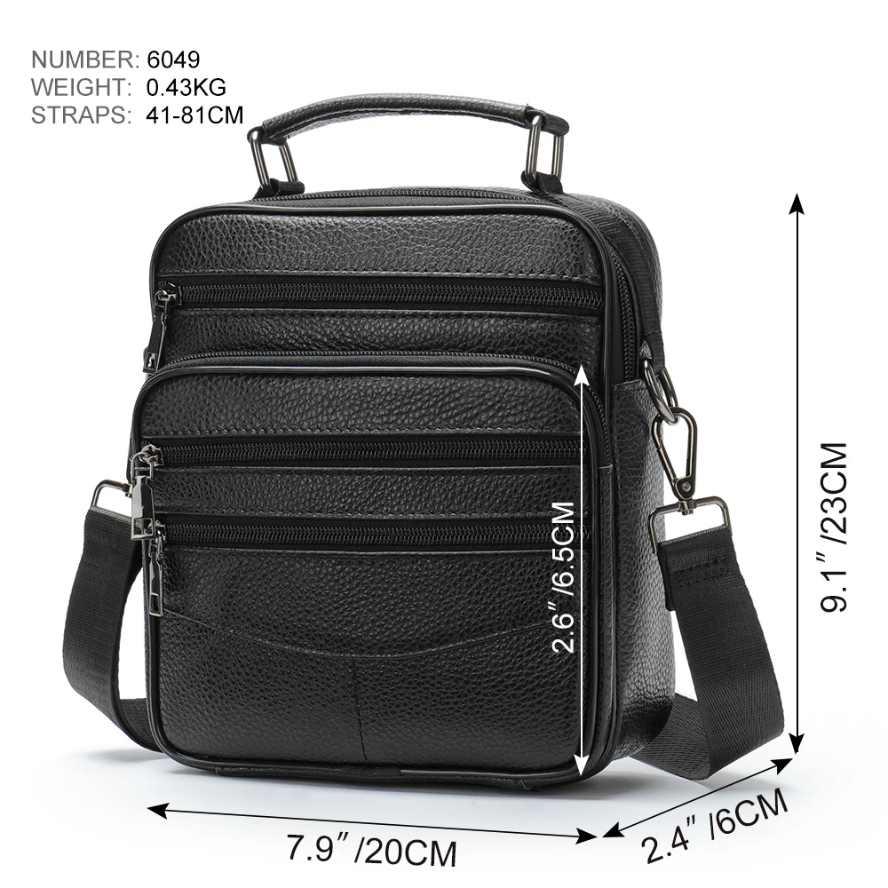 Westal Tas Mannen Lederen Zwarte Over De Schouder Man Messenger Crossbody Tassen Voor Mannen Voor Camera & Ipad Schouder Handtassen male7457