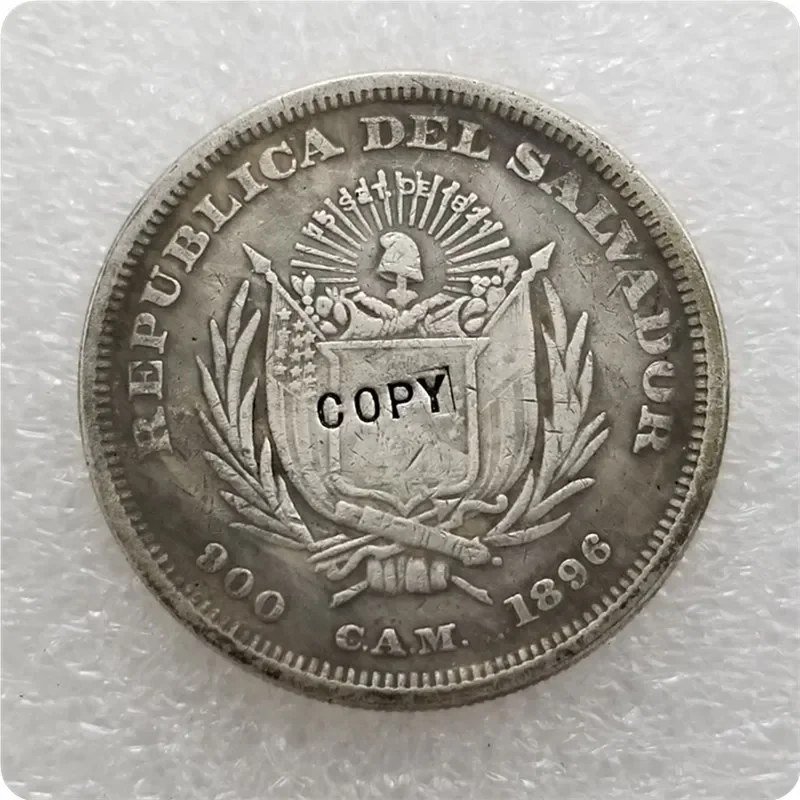 1896 EL SALVADOR 1 PESO(Colon) COPY commemorative coins-replica coins medal coins collectibles Challenge Pocket Coins Christmas