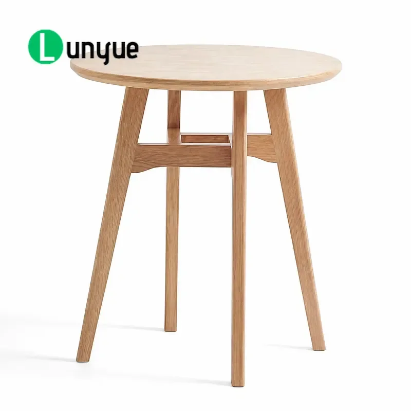Solid Wood Oval Coffee Table Nordic Style Center Table for Living Room Reception Hall Modern Design Sturdy Furniture