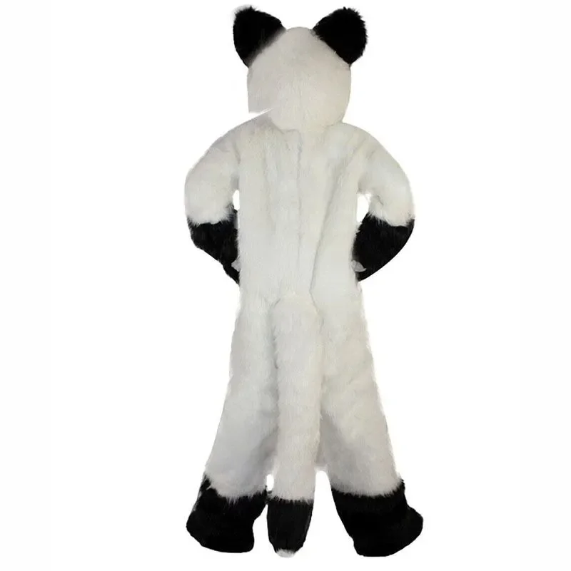 أبيض وأسود أجش الثعلب التميمة أزياء عالية الجودة هالوين شخصية كرتونية الزي البدلة فستان الحفلات في الهواء الطلق #2