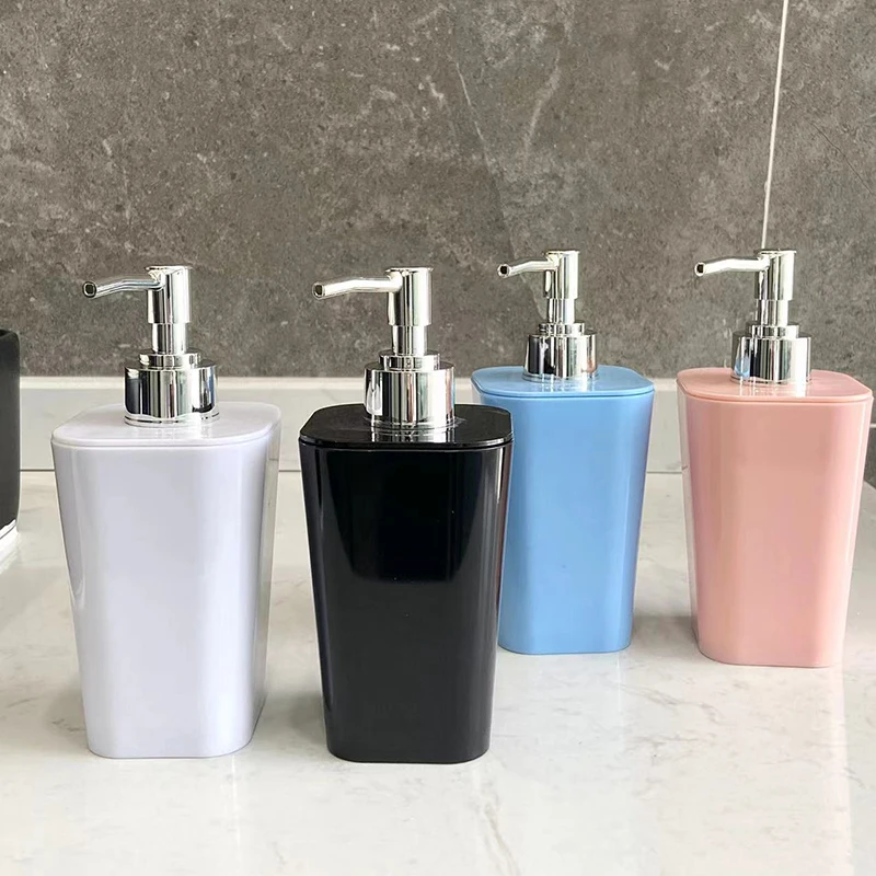 Solid Color 320ML Liquid Soap Dispenser Plastic Hand Sanitizer Shower Gel Shampoo Bottle Bathroom Accessories