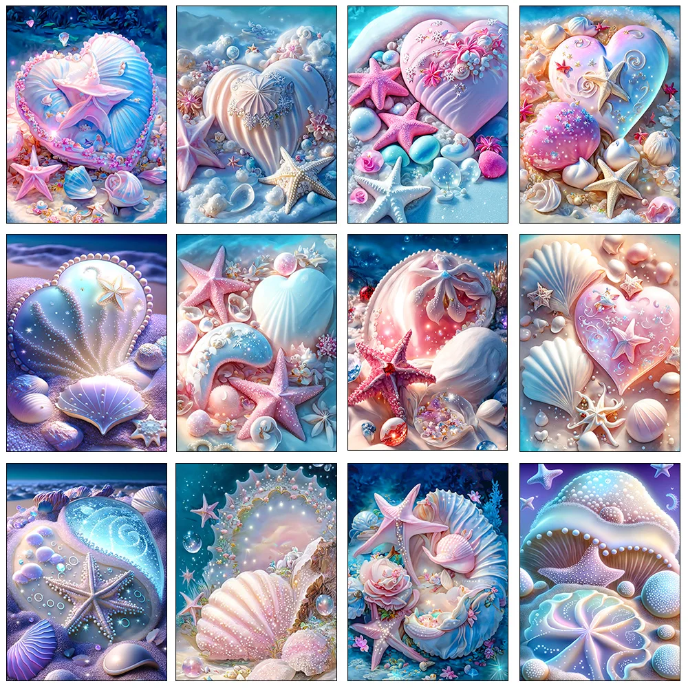 5D DIY Diamant Malerei Traum Shell Meer Landschaft Voller Diamanten Stickerei Mosaik Bild Kreuz Stich Set Hause Dekoration