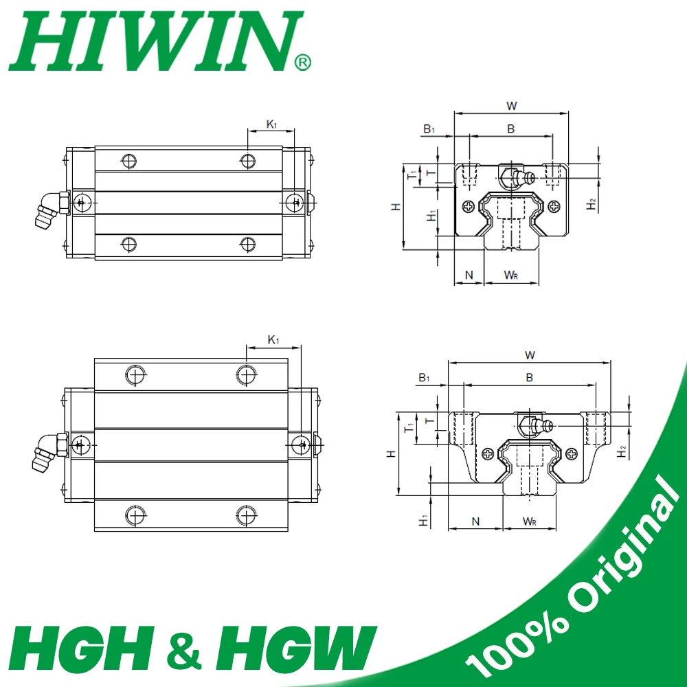 Imagem -05 - Bloco de Corrediça Linear Genuíno do Guia para o Cnc do Trilho Hiwin Hgh15ca Hgh20ca Hgh25ca Hgh30ca Hgh30ca Hgh30ca Hgw15cc Hgw20cc Hgw25cc