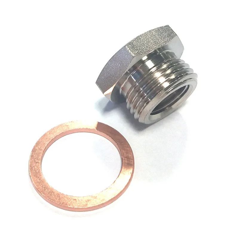 Adaptador redutor espaçador do sensor de oxigênio O2 de exaustão M18 x 1,5 mm a M12 x 1,25 mm