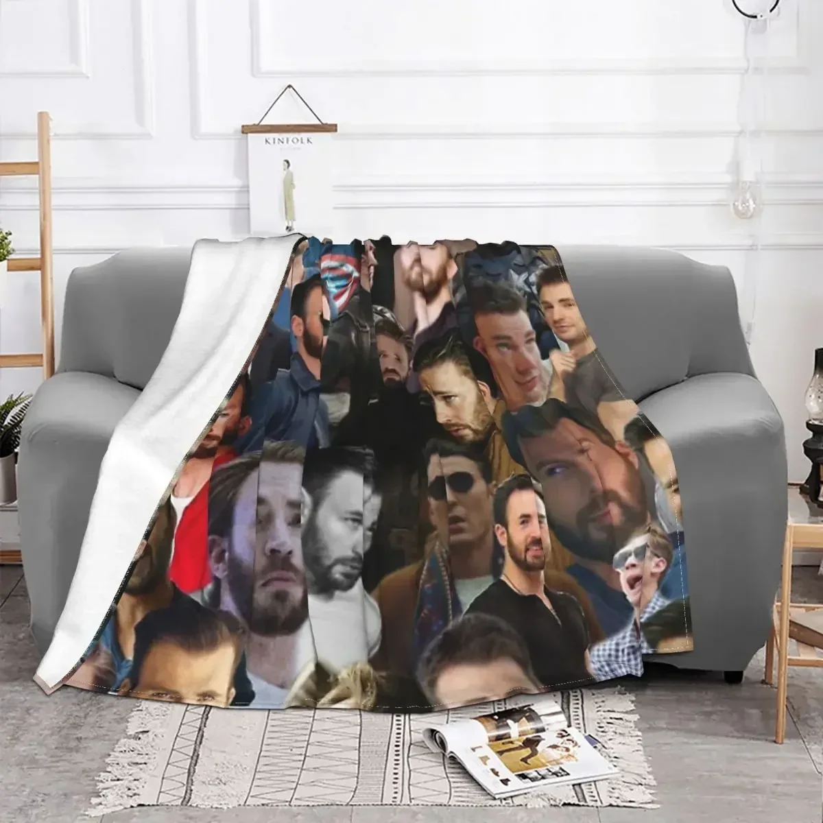 Chris Evans Blanket Fleece Flannel Summer Breathable Super Warm Ultra-Soft Chris Evans Throw Blankets For bed Bedspread