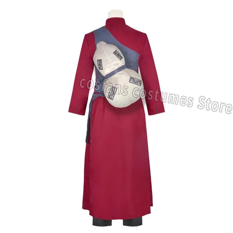 25COSIn 재고 Gaara 코스프레 의상 모래 폭포 다섯 번째 사막 군주 붉은 머리 시노비 닌자 문신 스티커 세트 가발 할로윈 크리스마스